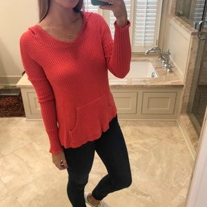 Velvet by G+S, size small, coral sweater